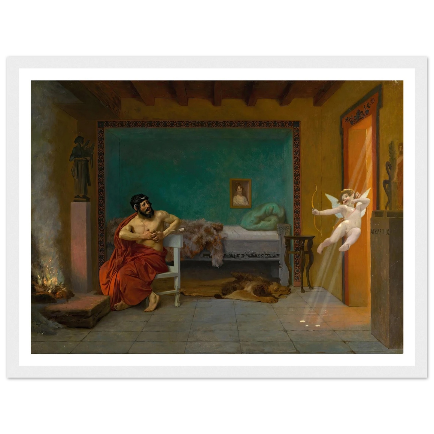 Cupid Runs out the Door Art Print | Jean Leon Gerome - Framed Poster - 30x40 cm / 12x16″ - Black frame