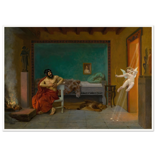Cupid Runs out the Door Art Print | Jean Leon Gerome - Framed Poster - 30x40 cm / 12x16″ - Black frame