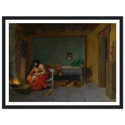Cupid’s Shivering Limbs the Embers Warm Art Print | Jean Leon Gerome - Framed Poster - 30x40 cm / 12x16″ - Black frame