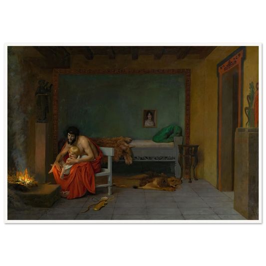 Cupid’s Shivering Limbs the Embers Warm Art Print | Jean Leon Gerome - Framed Poster - 30x40 cm / 12x16″ - Black frame