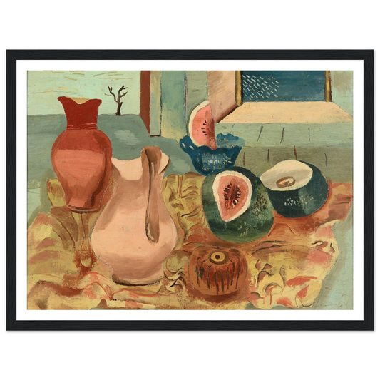 Cut melons (circa 1931) Art Print | Frances Hodgkins - Framed Poster - 30x40 cm / 12x16″ - Black frame