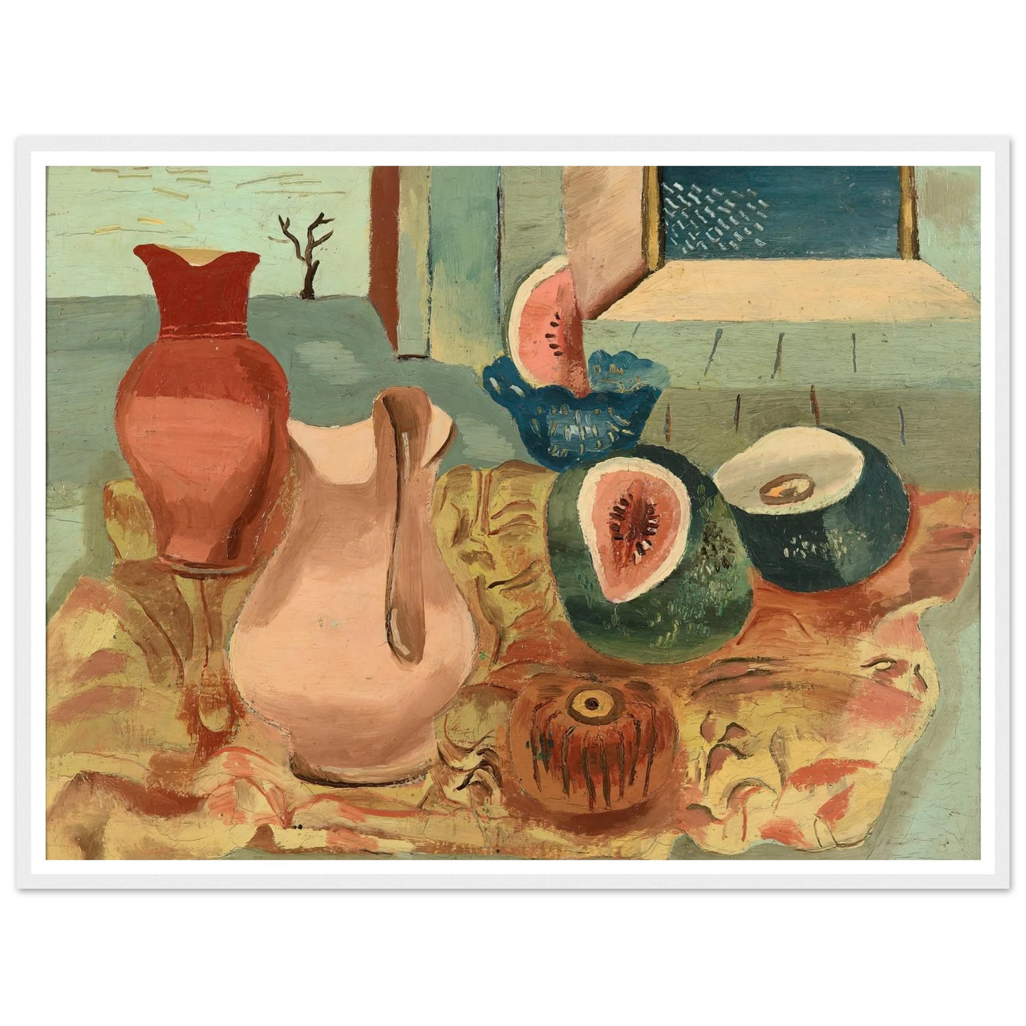 Cut melons (circa 1931) Art Print | Frances Hodgkins - Framed Poster - 30x40 cm / 12x16″ - Black frame