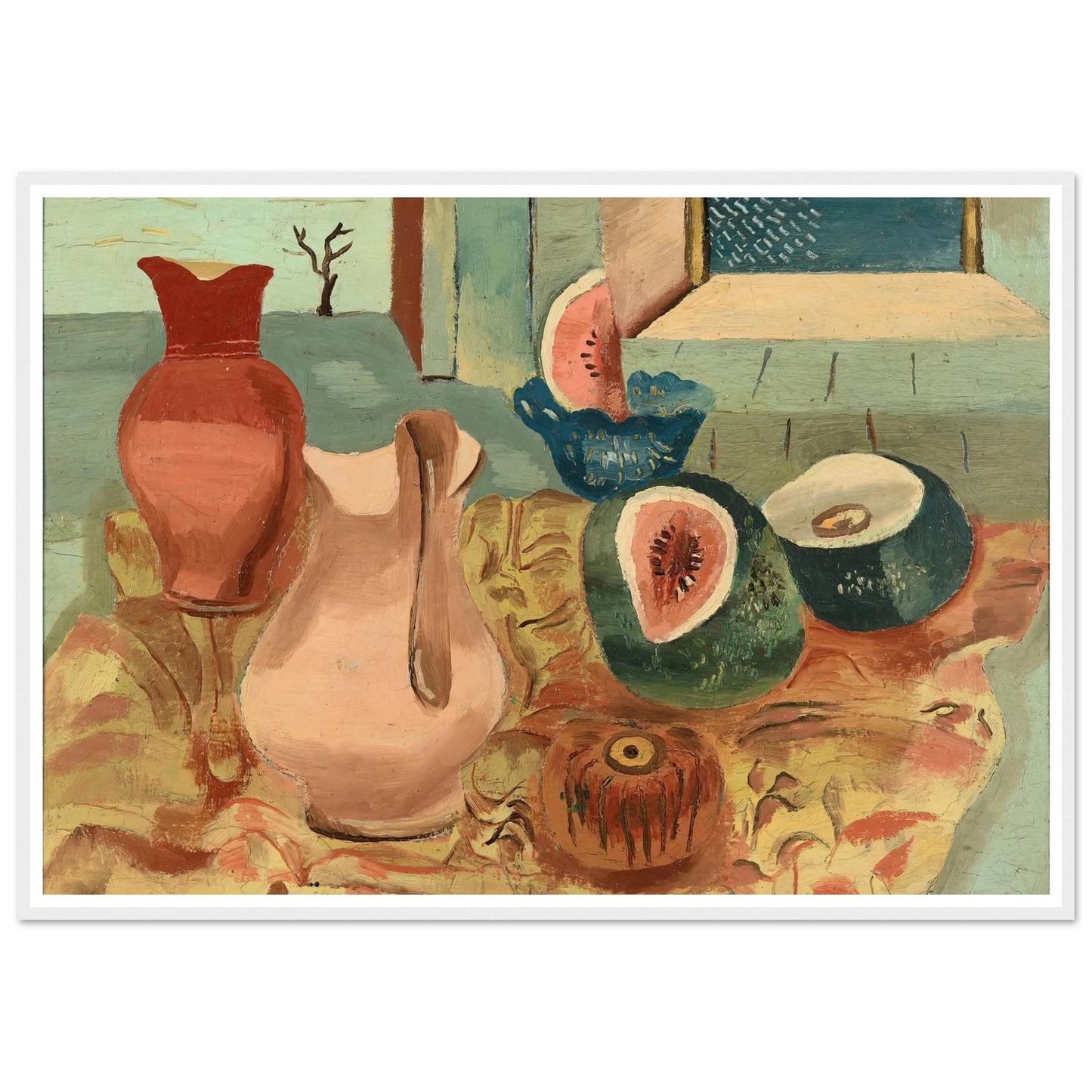 Cut melons (circa 1931) Art Print | Frances Hodgkins - Framed Poster - 30x40 cm / 12x16″ - Black frame