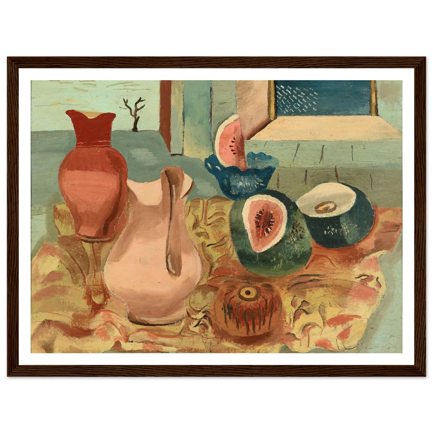 Cut melons (circa 1931) Art Print | Frances Hodgkins - Framed Poster - 30x40 cm / 12x16″ - Black frame