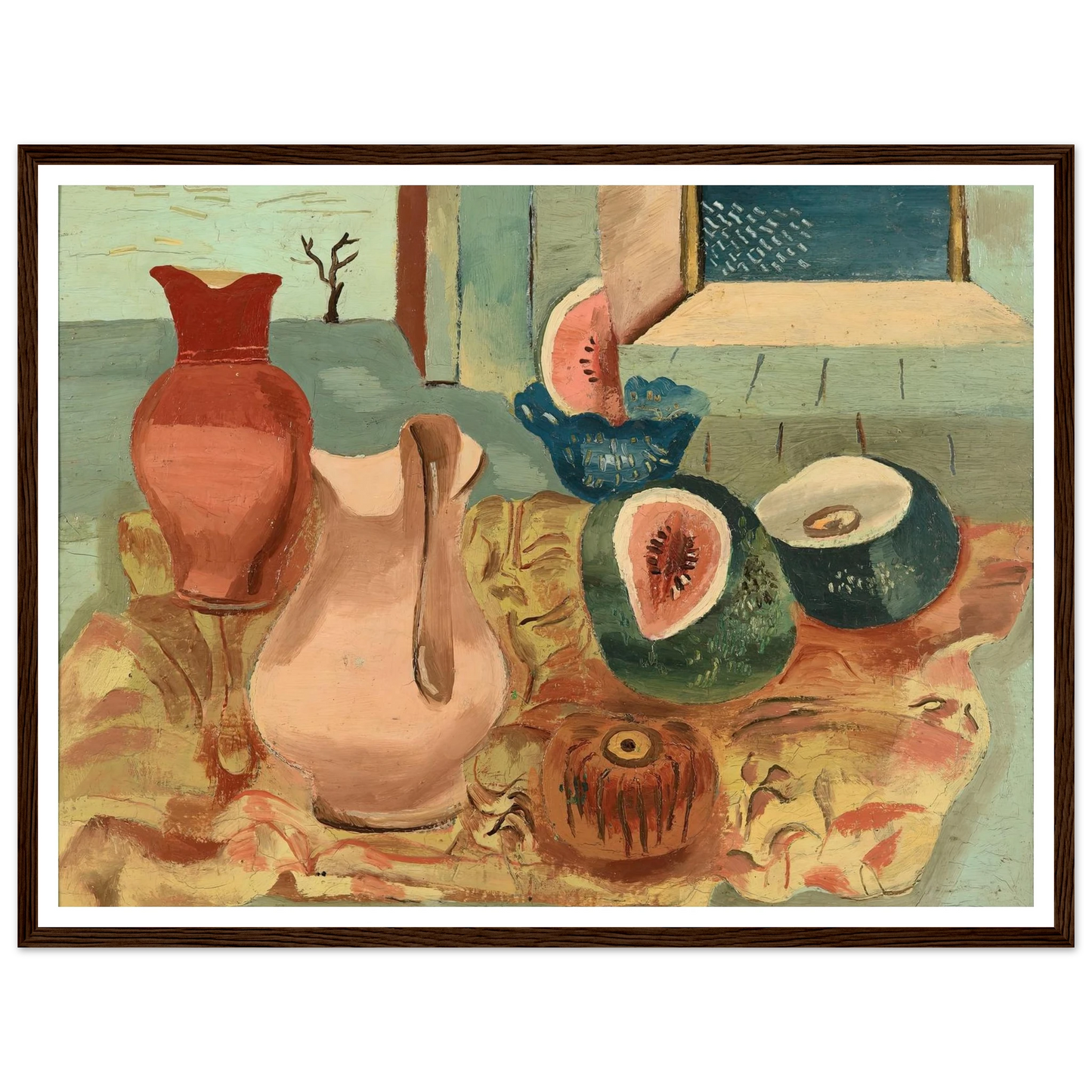 Cut melons (circa 1931) Art Print | Frances Hodgkins - Framed Poster - 30x40 cm / 12x16″ - Black frame