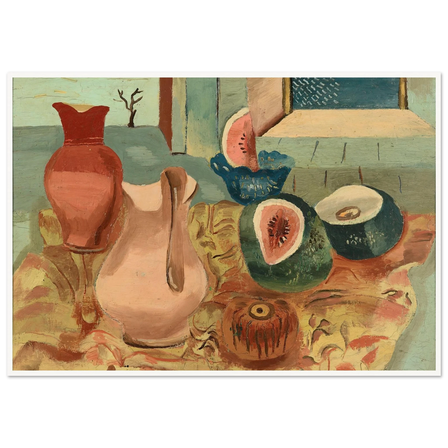 Cut melons (circa 1931) Art Print | Frances Hodgkins - Framed Poster - 30x40 cm / 12x16″ - Black frame