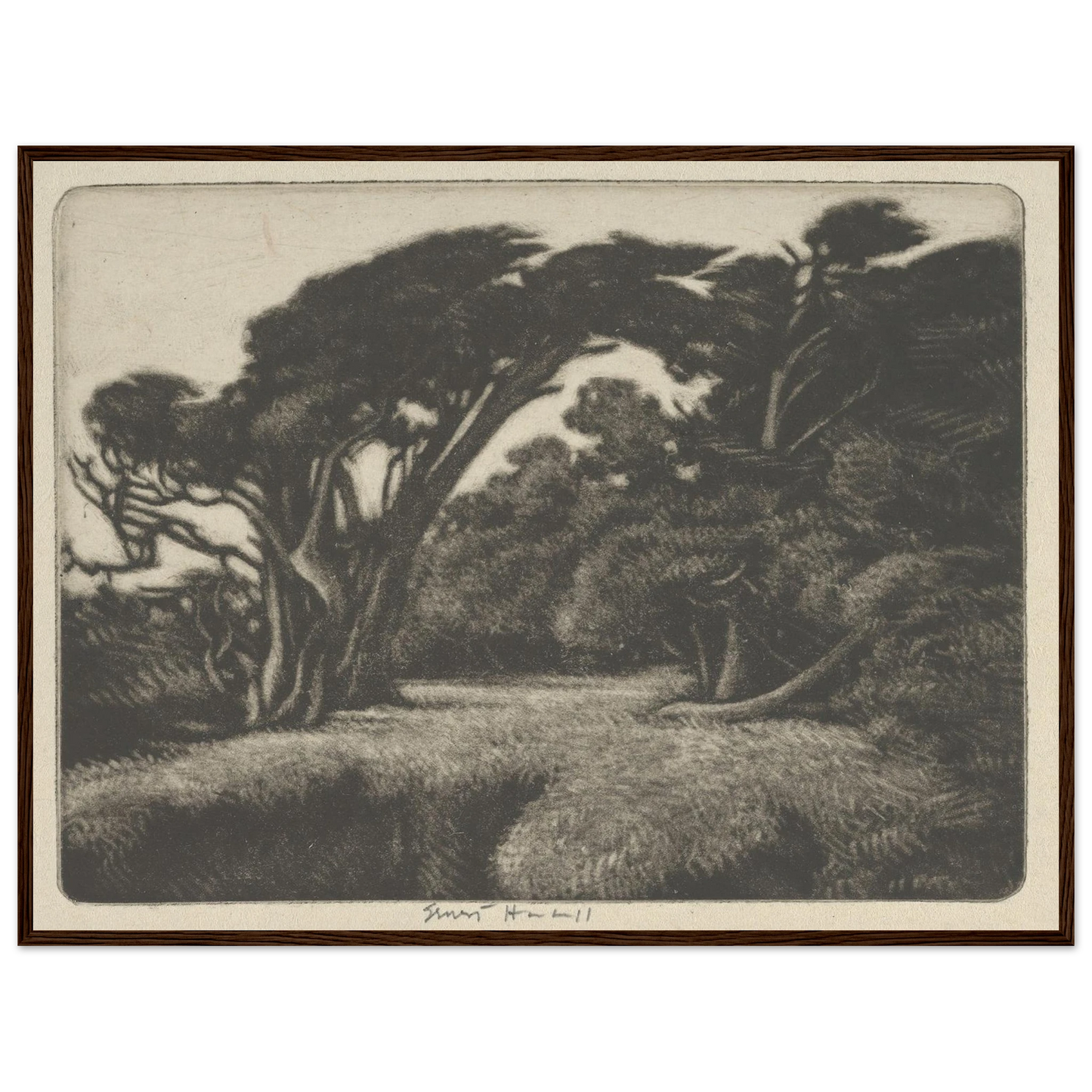 Cypress Bower (1920) Art Print | Ernest Haskell - Framed Poster - 30x40 cm / 12x16″ - Black frame