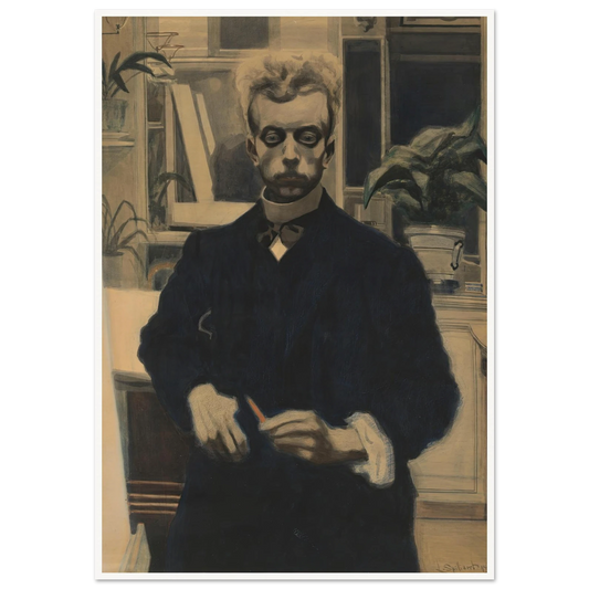 Zelfportret met rood potlood (1908) Art Print | Leon Spilliaert-Quipham Collections