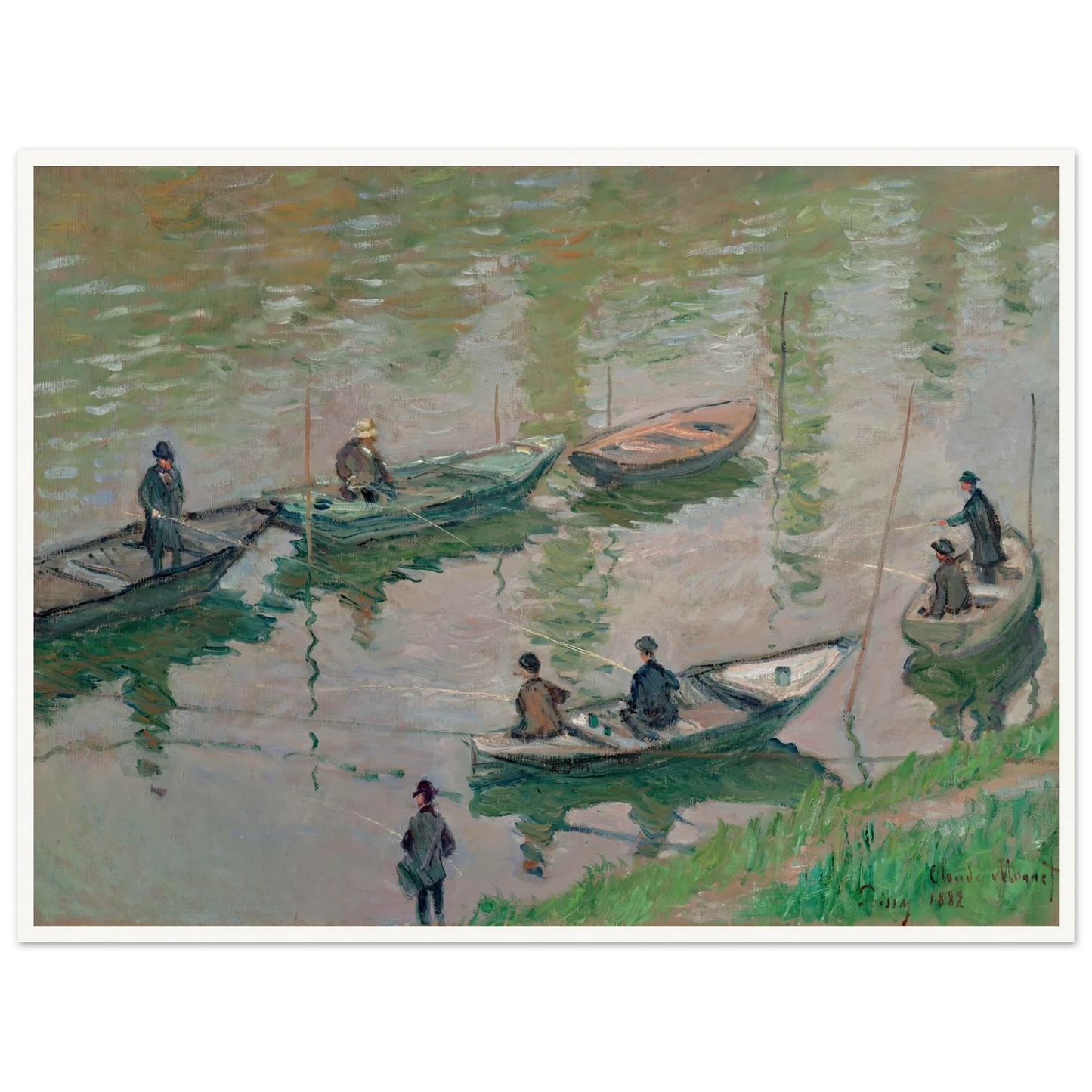 Fisherman on the Seine near Poissy (1882) Art Print | Claude Monet-Quipham Collections