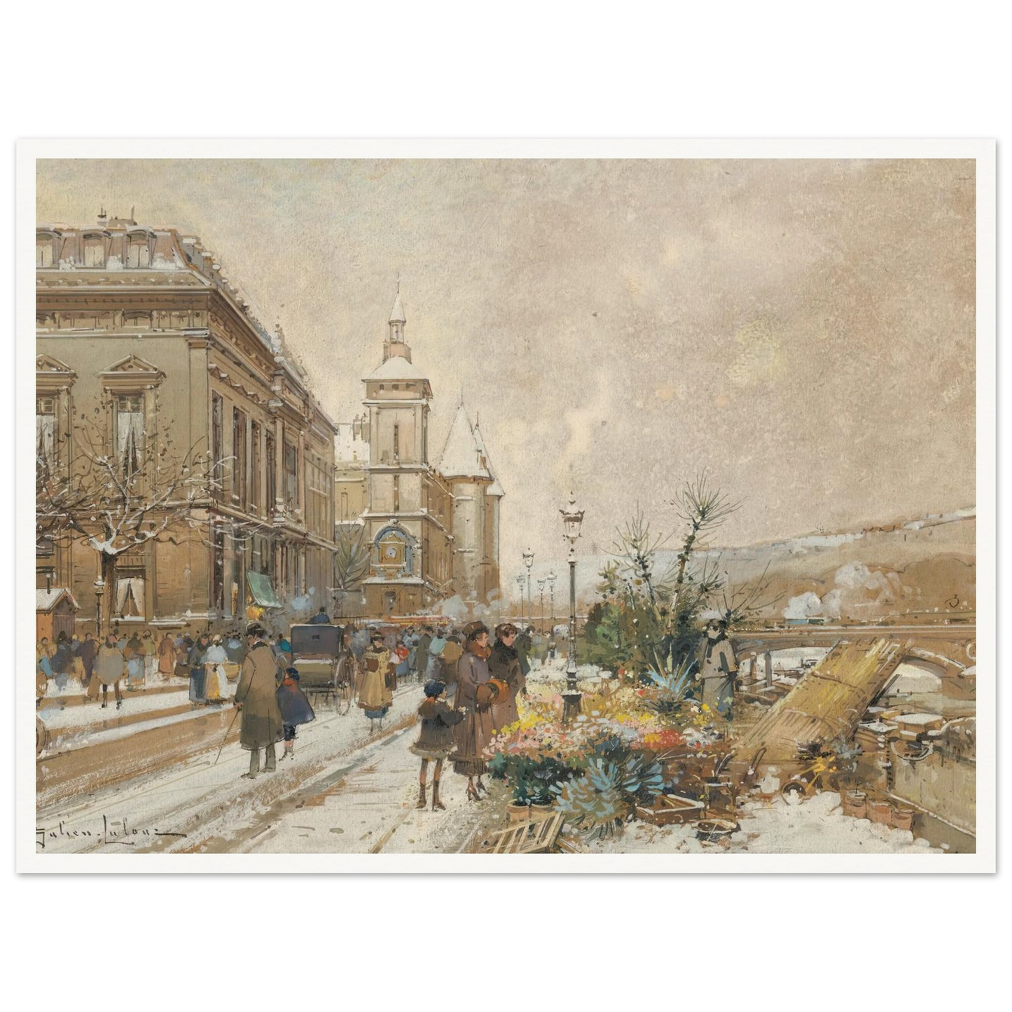 Le Marché aux fleurs Art Print | Eugene Galien Laloue-Quipham Collections