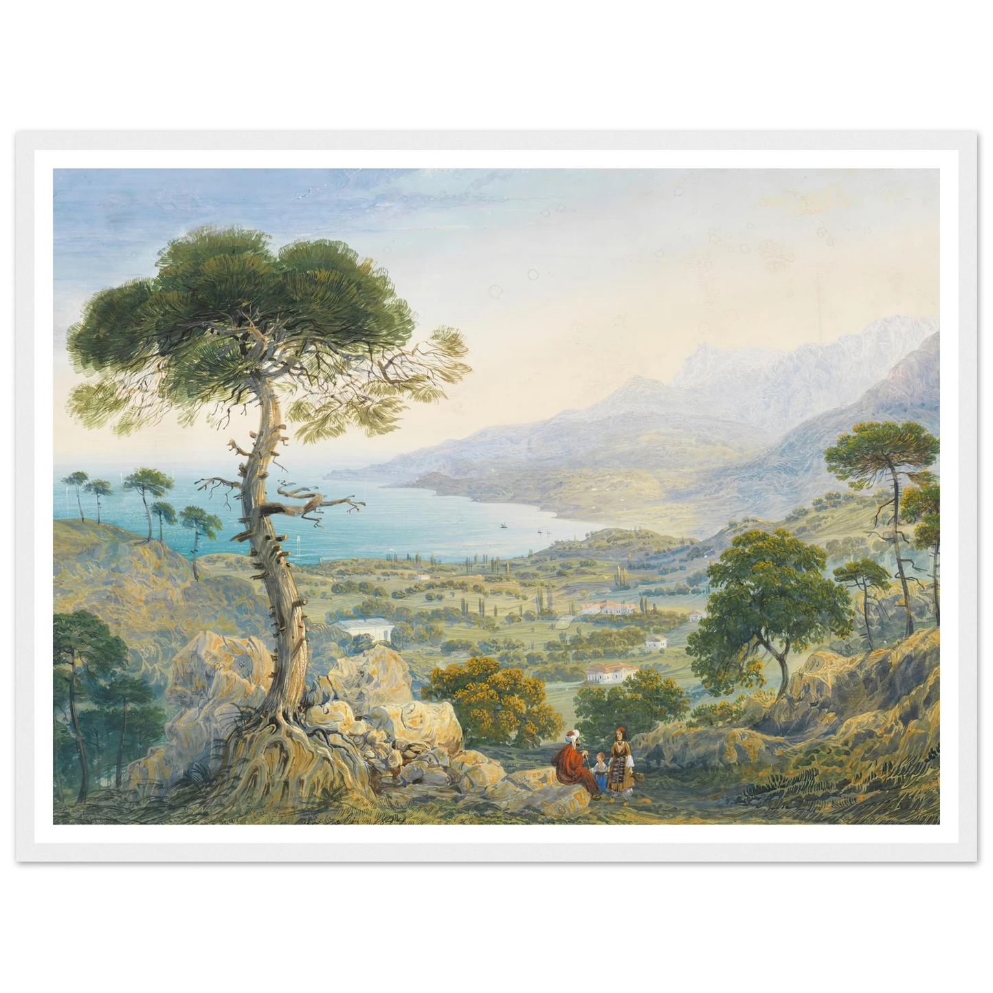 Krimlandschaft mit Meeresbucht (1844) Art Print | Carlo Bossoli-Quipham Collections