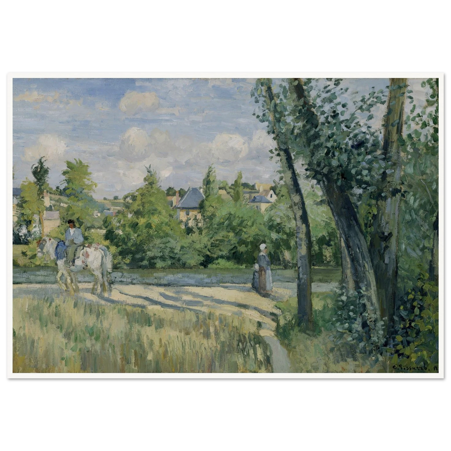 Sunlight on the Road, Pontoise (1874) Art Print | Camille Pissarro-Quipham Collections