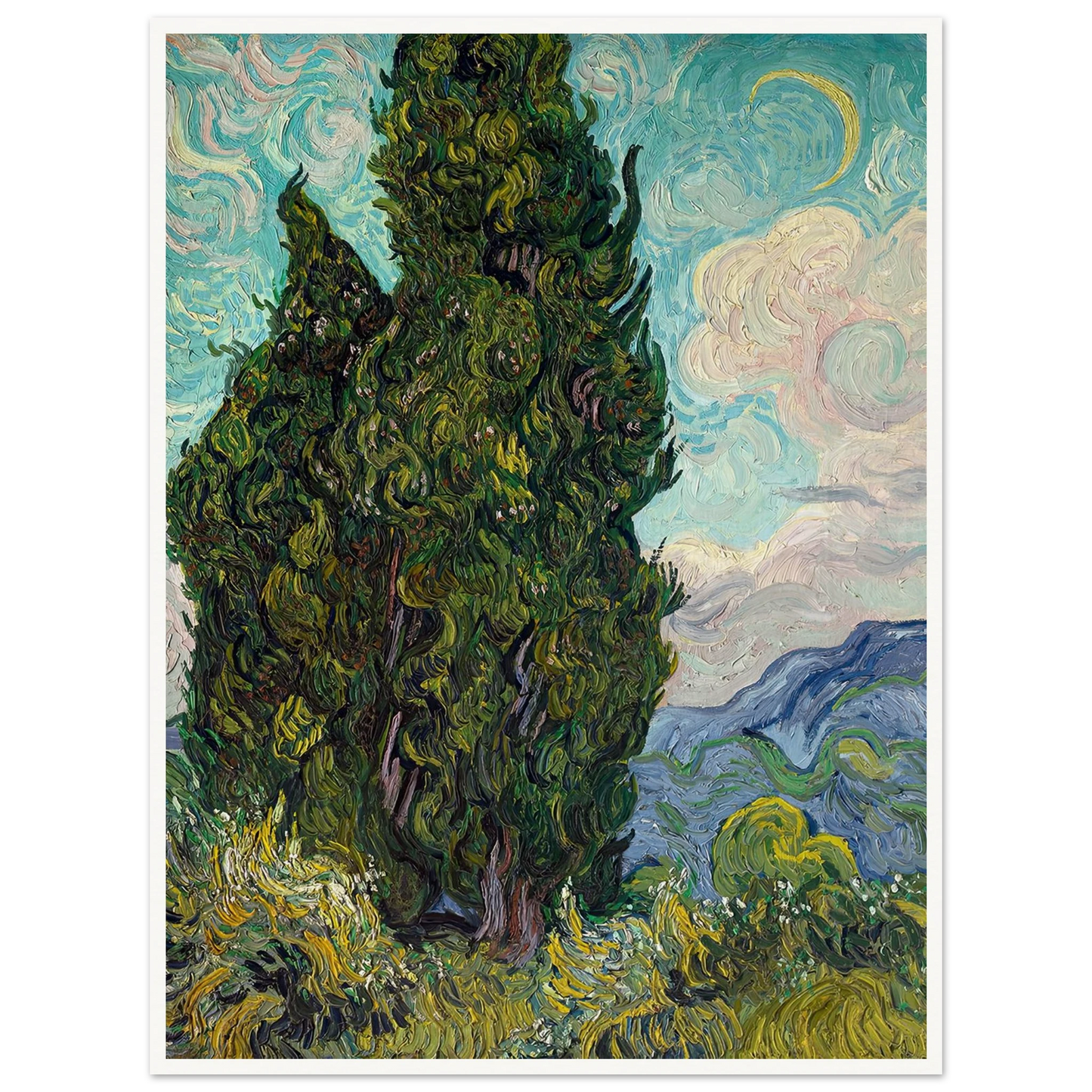 Cypresses (1889) Art Print | Vincent van Gogh-Quipham Collections