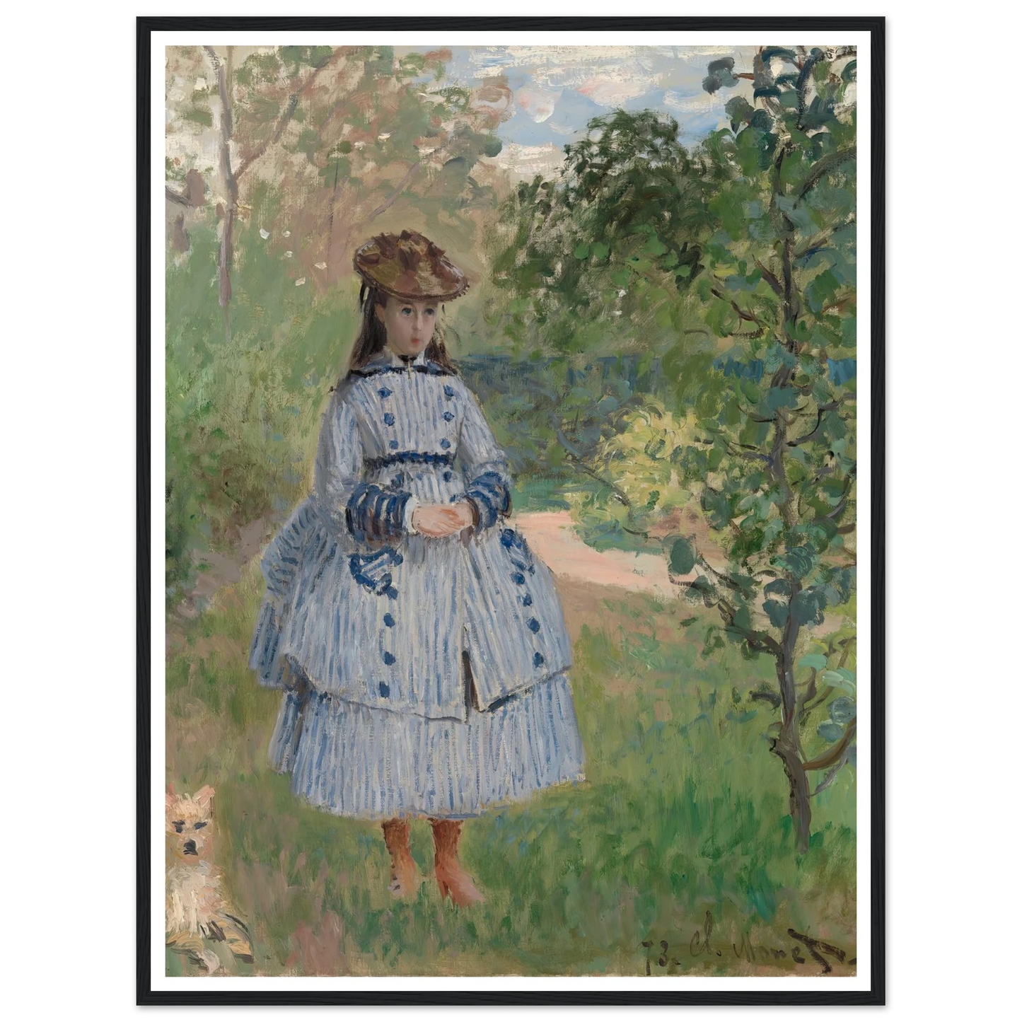Girl with Dog (1873) Art Print | Claude Monet-Quipham Collections