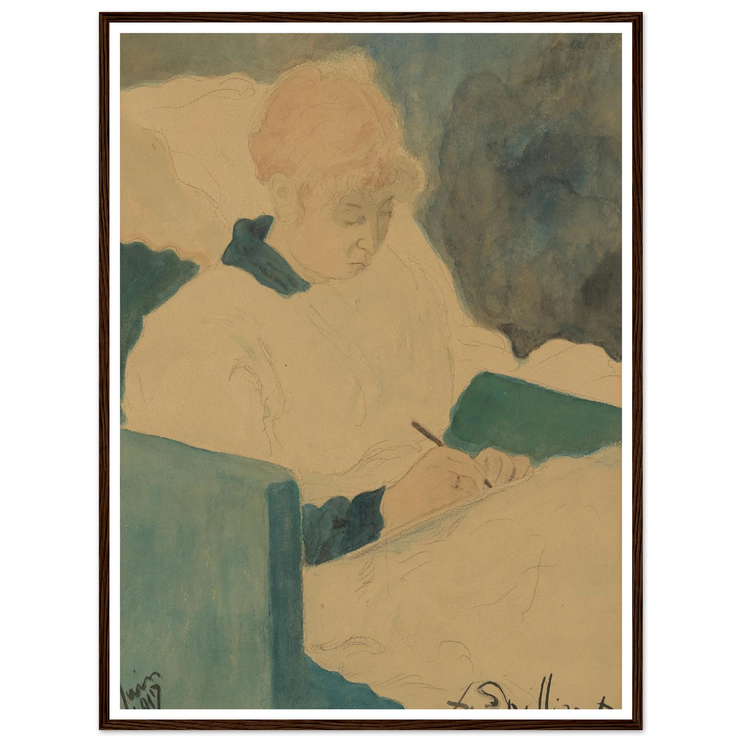De briefschrijfster (1917) Art Print | Leon Spilliaert-Quipham Collections