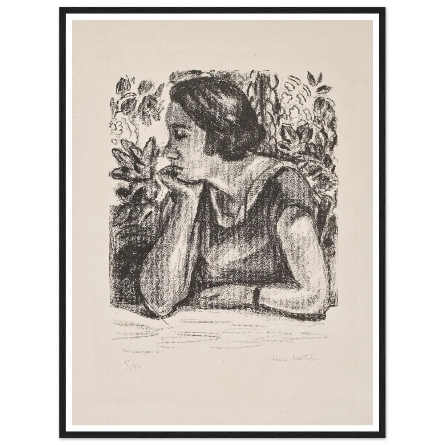 Visage de profil reposant sur un bras (1924) Art Print | Henri Matisse-Quipham Collections