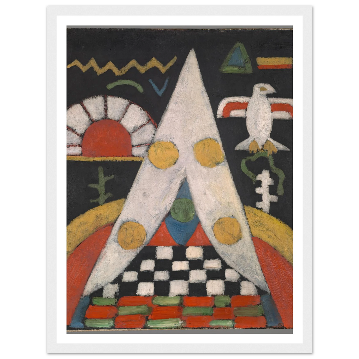 An Abstract Arrangement of American Indian Symbols (1914-1915) Art Print | Marsden Hartley-Quipham Collections
