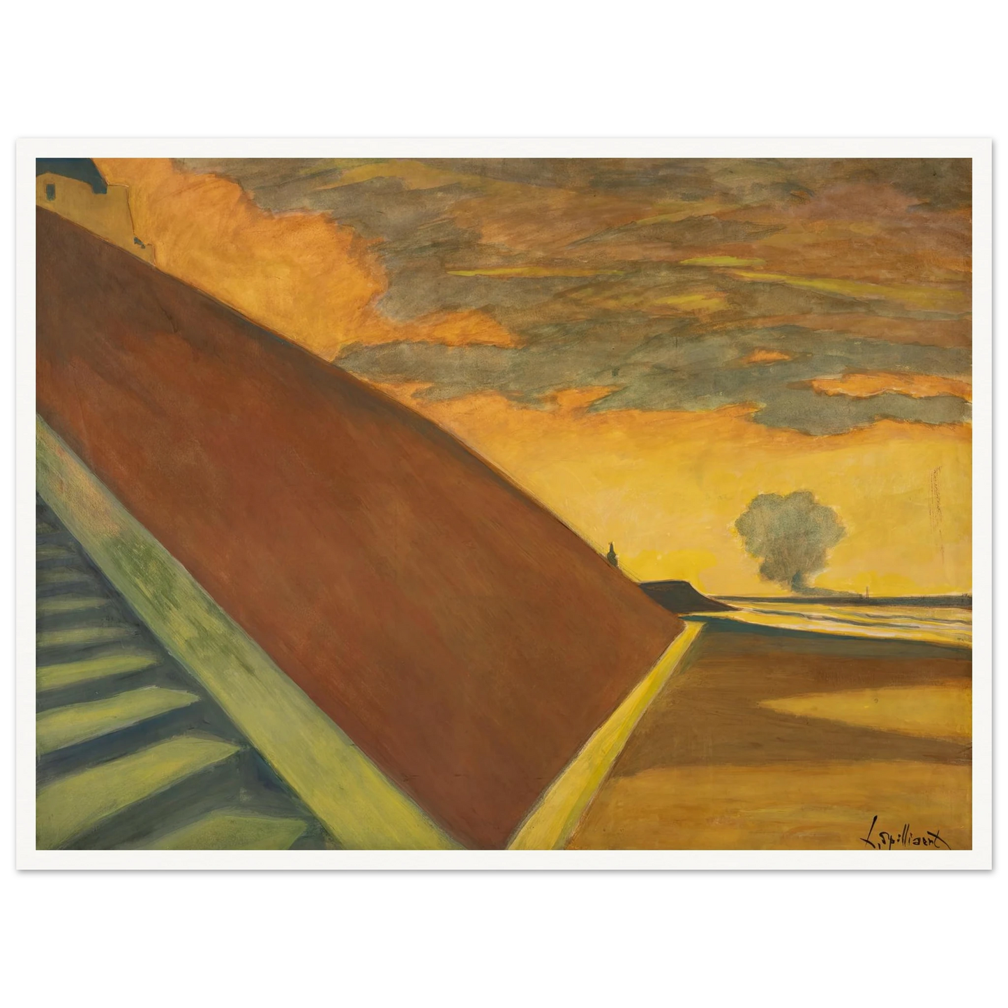 L’escalier, crépuscule jaune (1922) Art Print | Leon Spilliaert-Quipham Collections