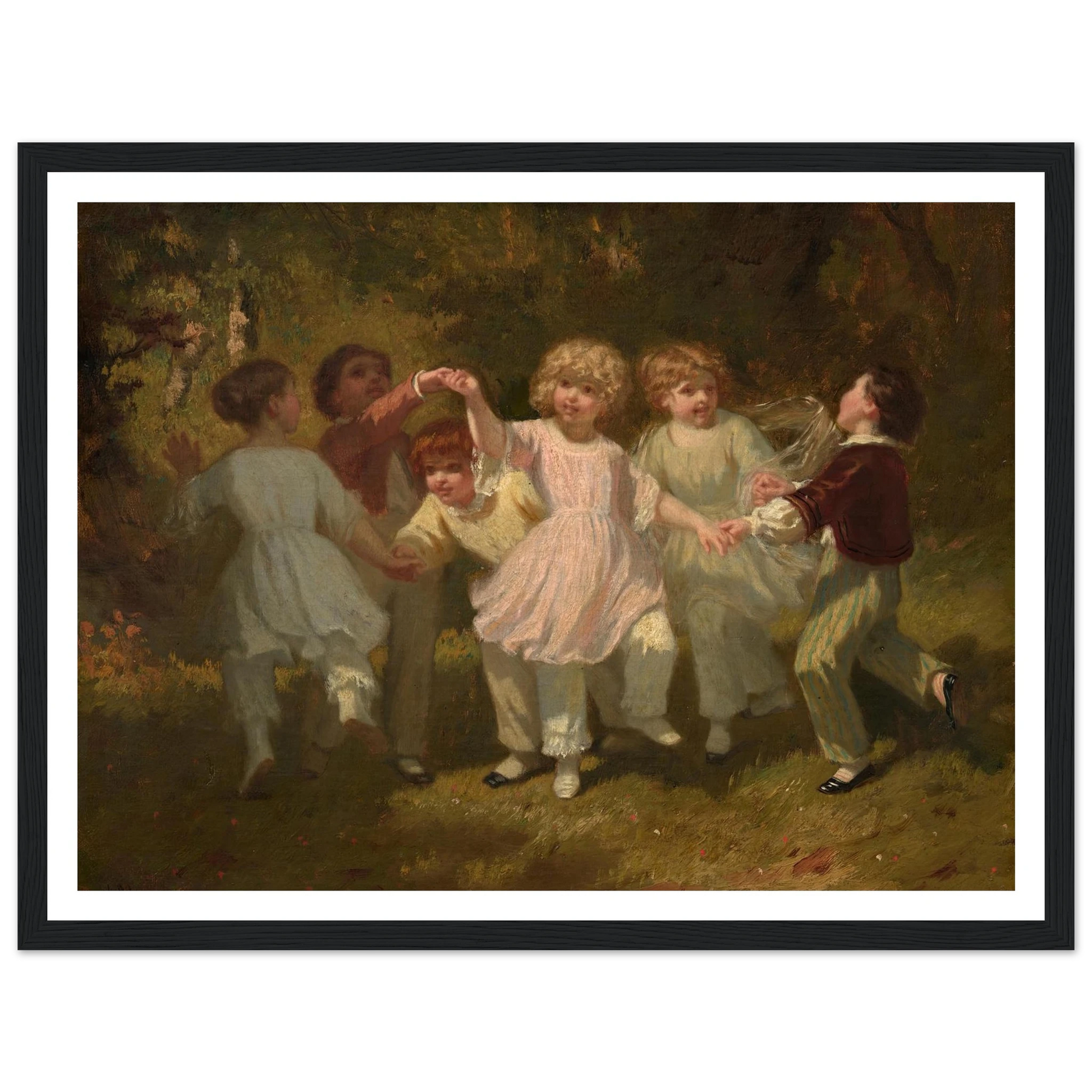 Children Playing in a Park (c. 1860) Art Print | Hugues Merle-Quipham Collections