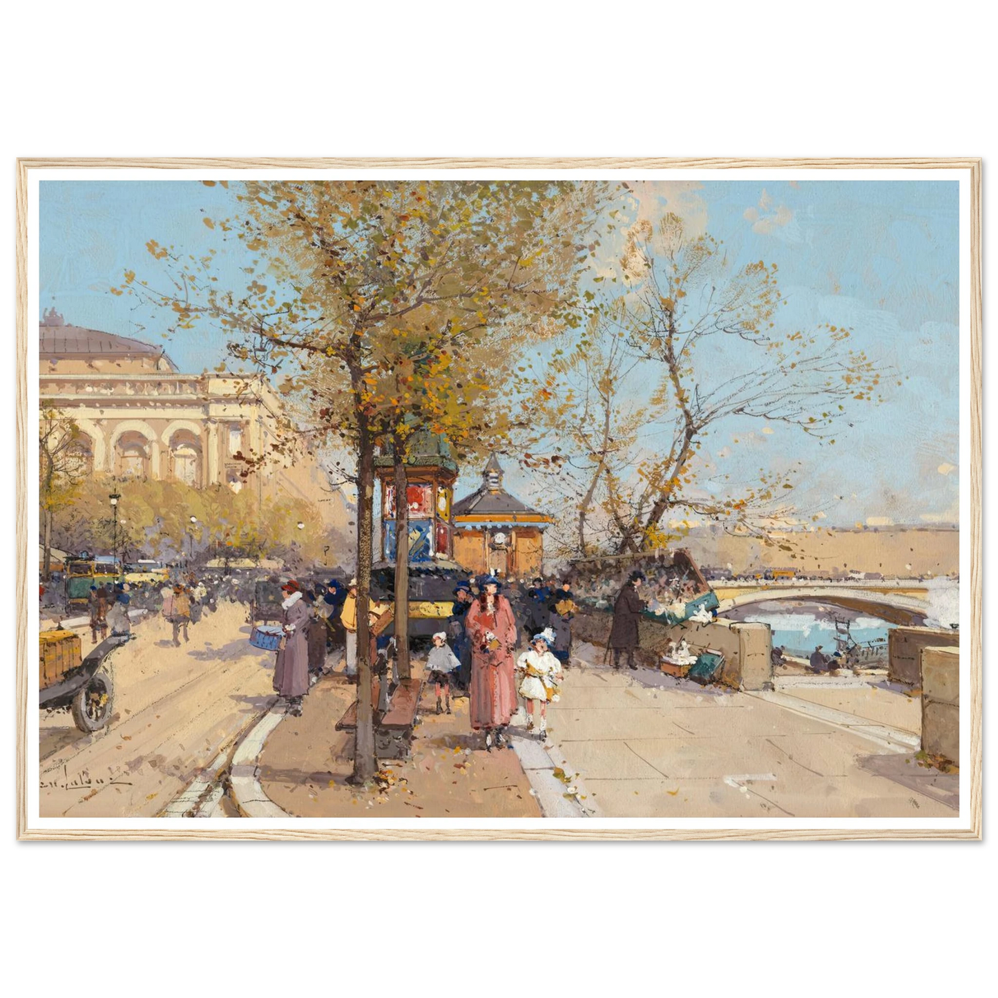 A stroll by the Seine Art Print | Eugene Galien Laloue-Quipham Collections