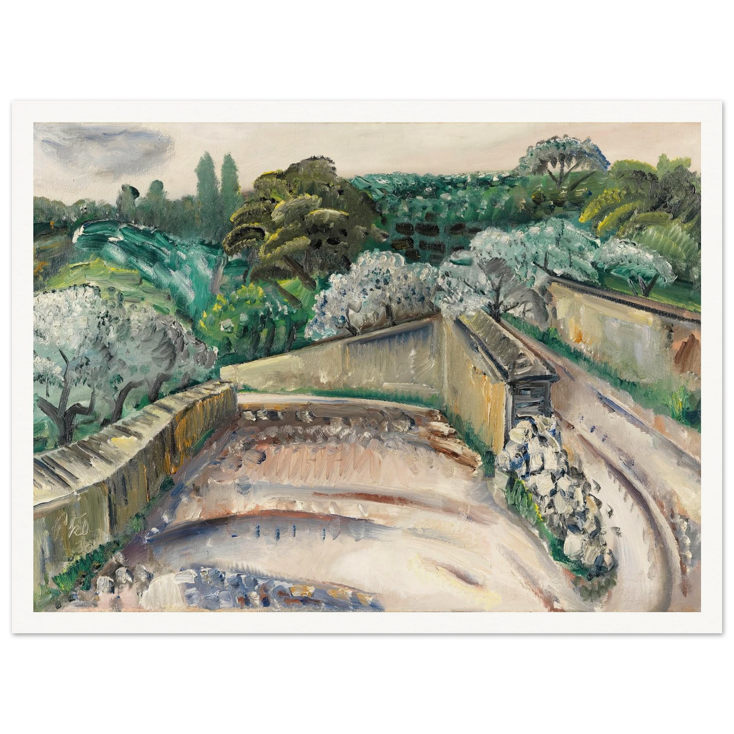 Landschaft in Südfrankreich (Regentag in Cassis) (1930) Art Print | Paul Kleinschmidt-Quipham Collections