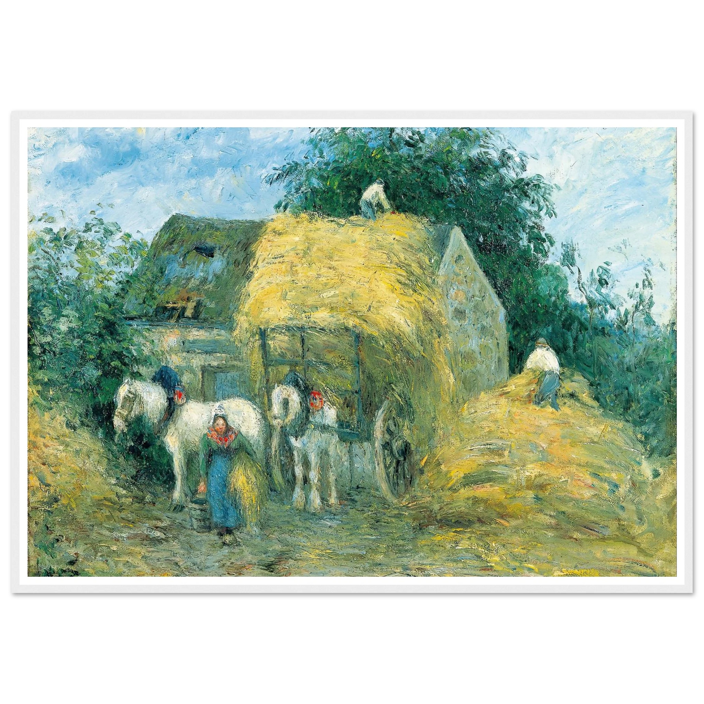 The Hay Cart, Montfoucault (1879) Art Print | Camille Pissarro-Quipham Collections