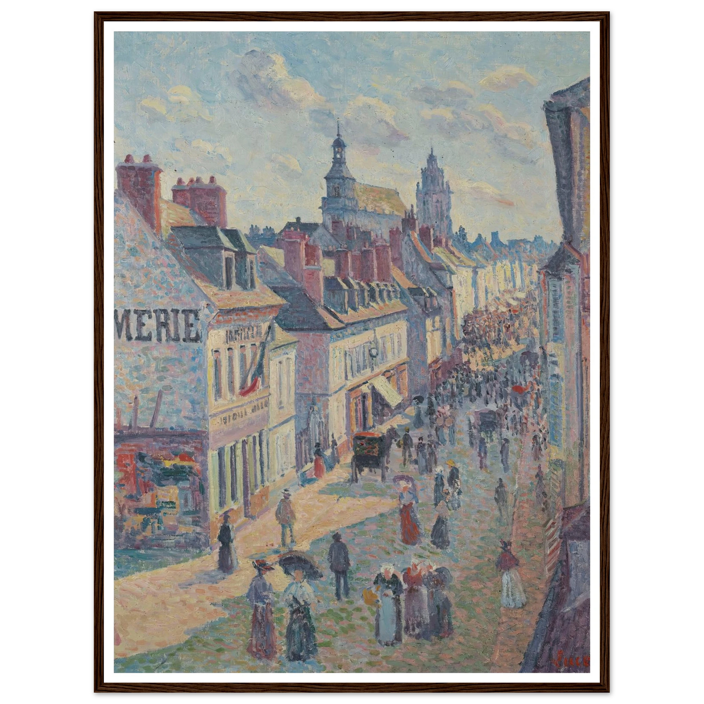Jour de marché à Gisors (rue Cappeville) (1897) Art Print | Maximilien Luce-Quipham Collections