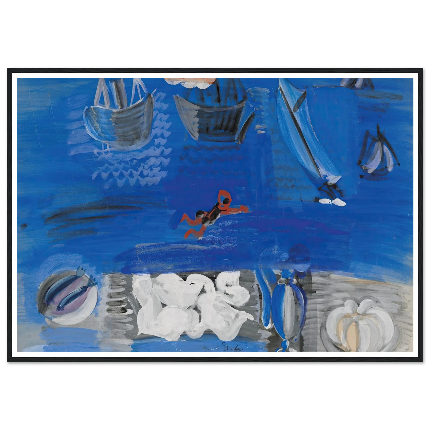 Nature morte et bateaux (circa 1923) Art Print | Raoul Dufy-Quipham Collections
