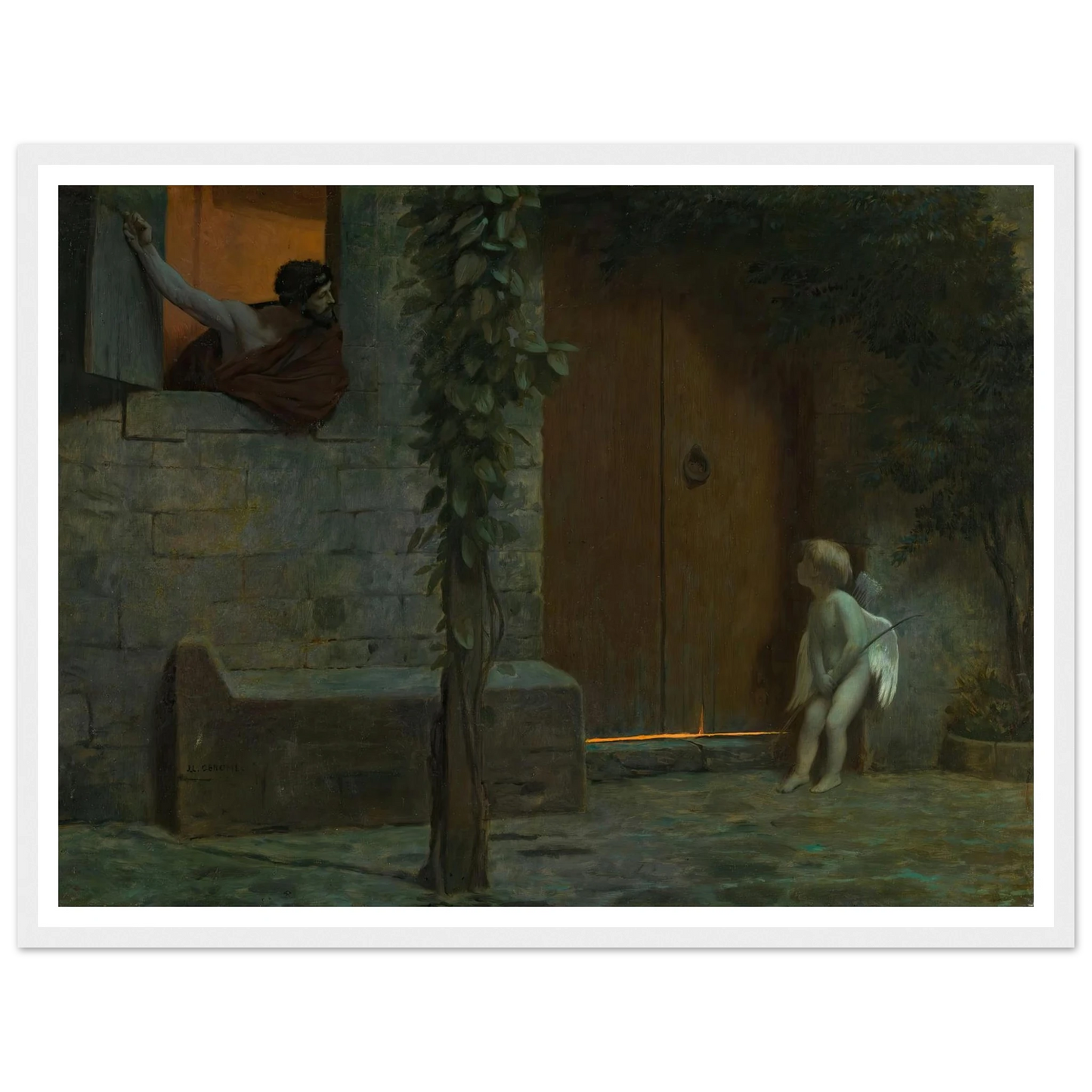 Cupid at the Door in a Rainstorm Art Print | Jean Leon Gerome-Quipham Collections