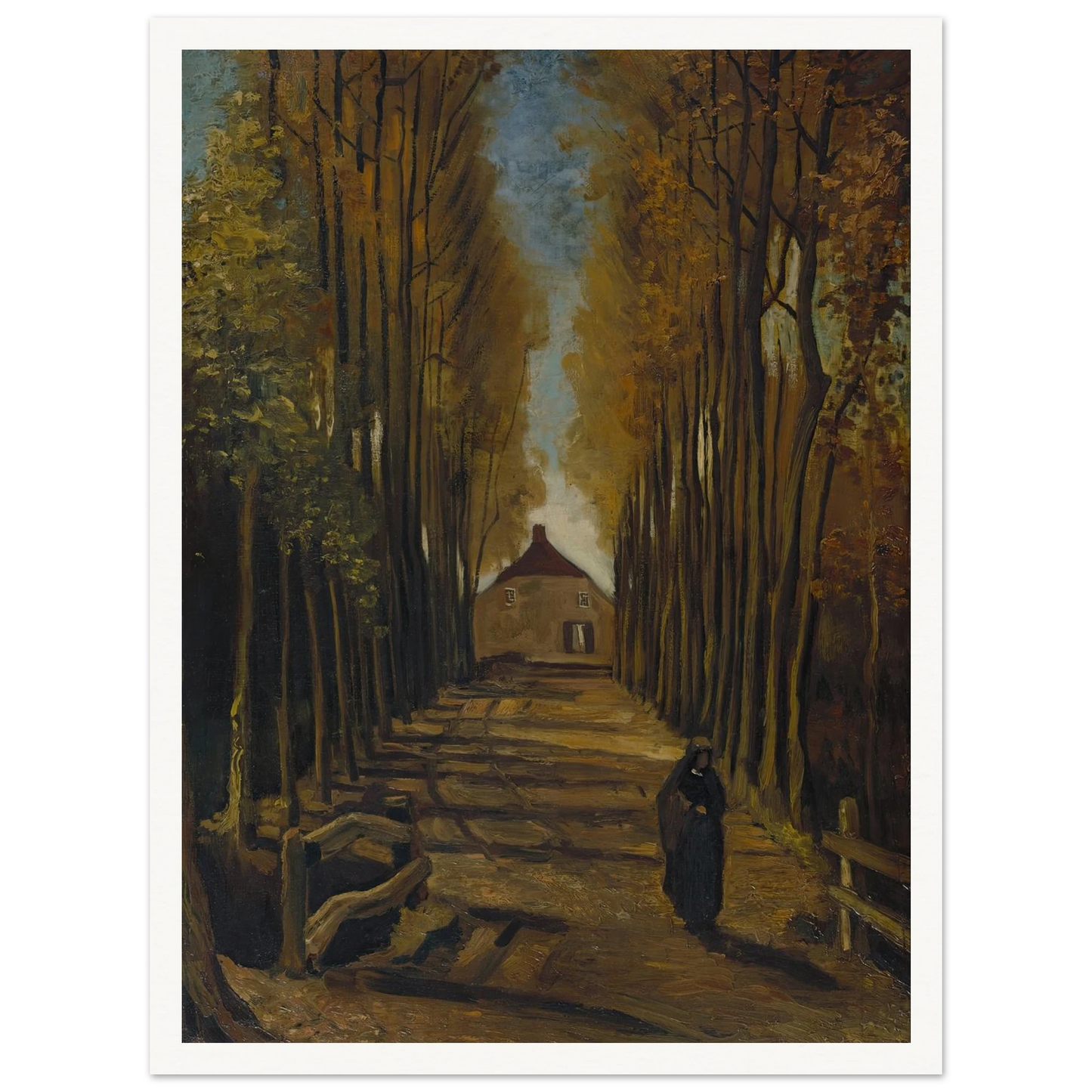 Avenue of Poplars in Autumn (1884) Art Print | Vincent van Gogh-Quipham Collections