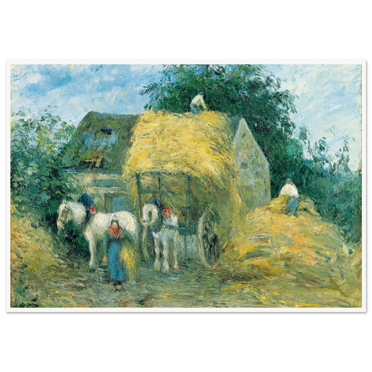 The Hay Cart, Montfoucault (1879) Art Print | Camille Pissarro-Quipham Collections