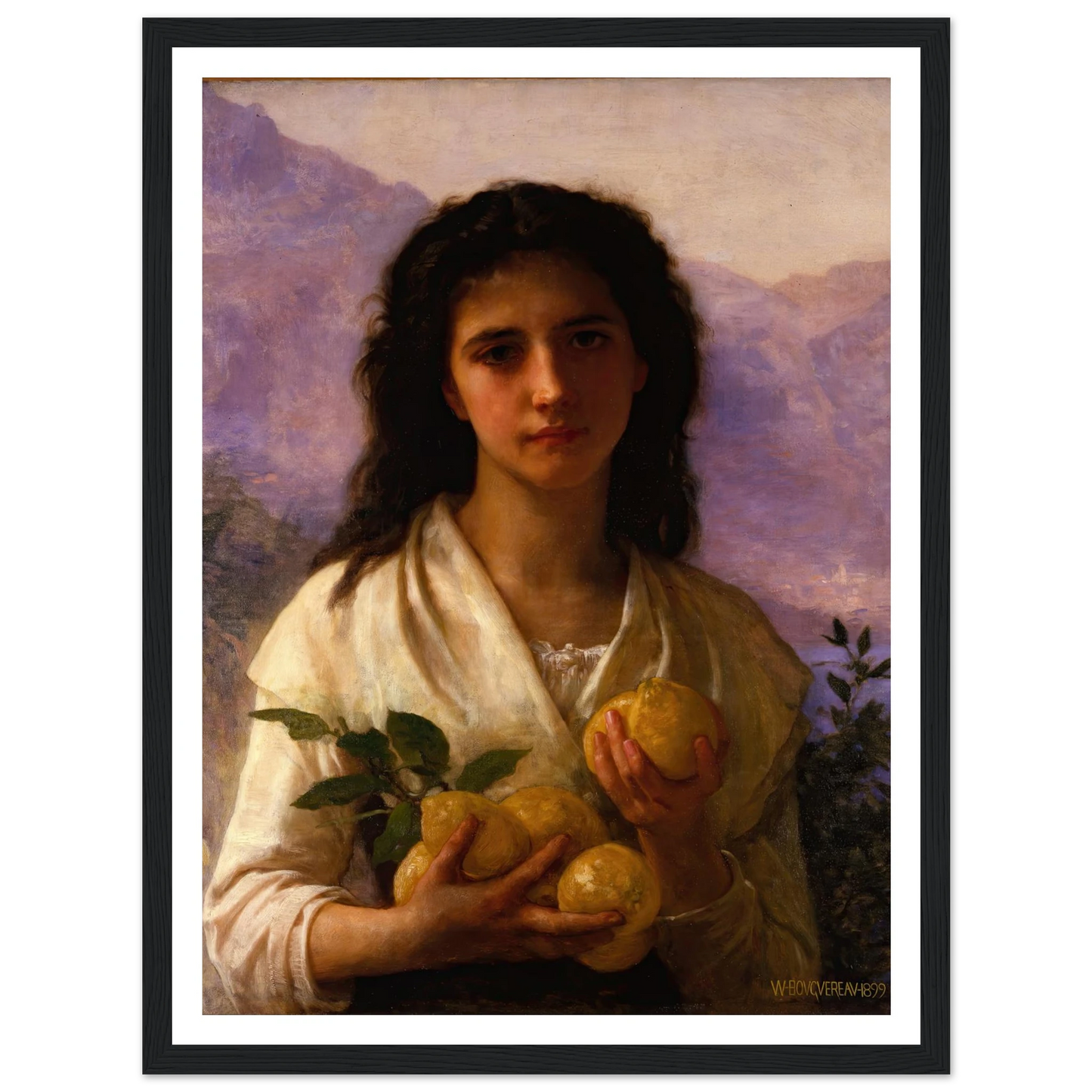 Girl Holding Lemons (1899) Art Print | William Bouguereau-Quipham Collections