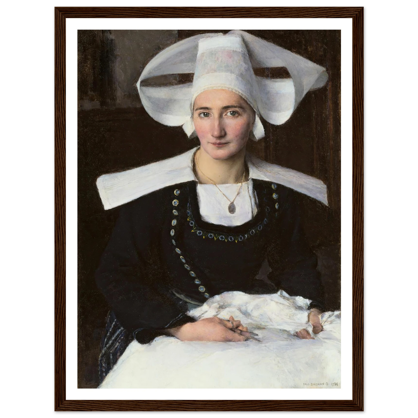 Woman from Brittany (1886) Art Print | Pascal Adolphe Jean Dagnan Bouveret-Quipham Collections