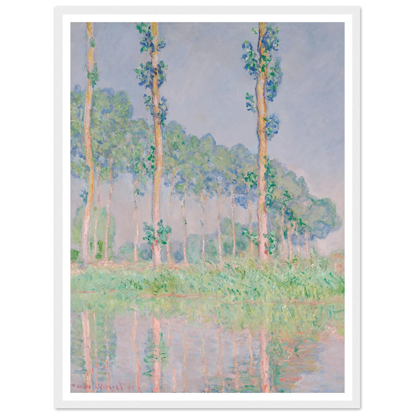 Poplars, Pink Effect (1891) Art Print | Claude Monet-Quipham Collections