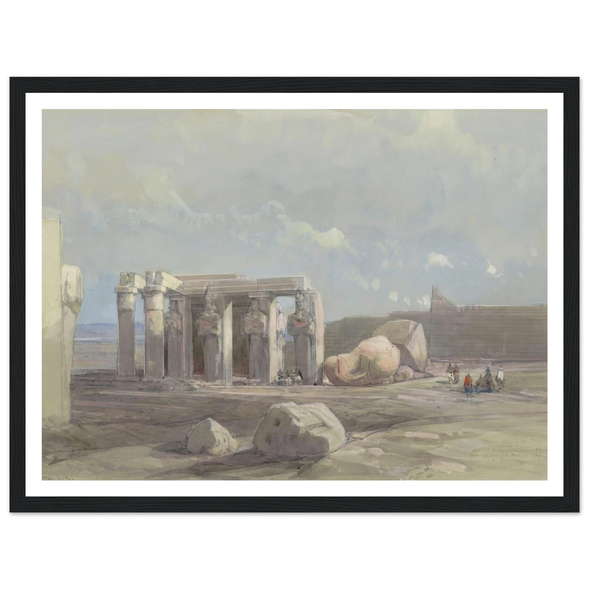 Fragments of a Colossal statue at the Memnonium, Thebes (1838) Art Print | David Roberts-Quipham Collections