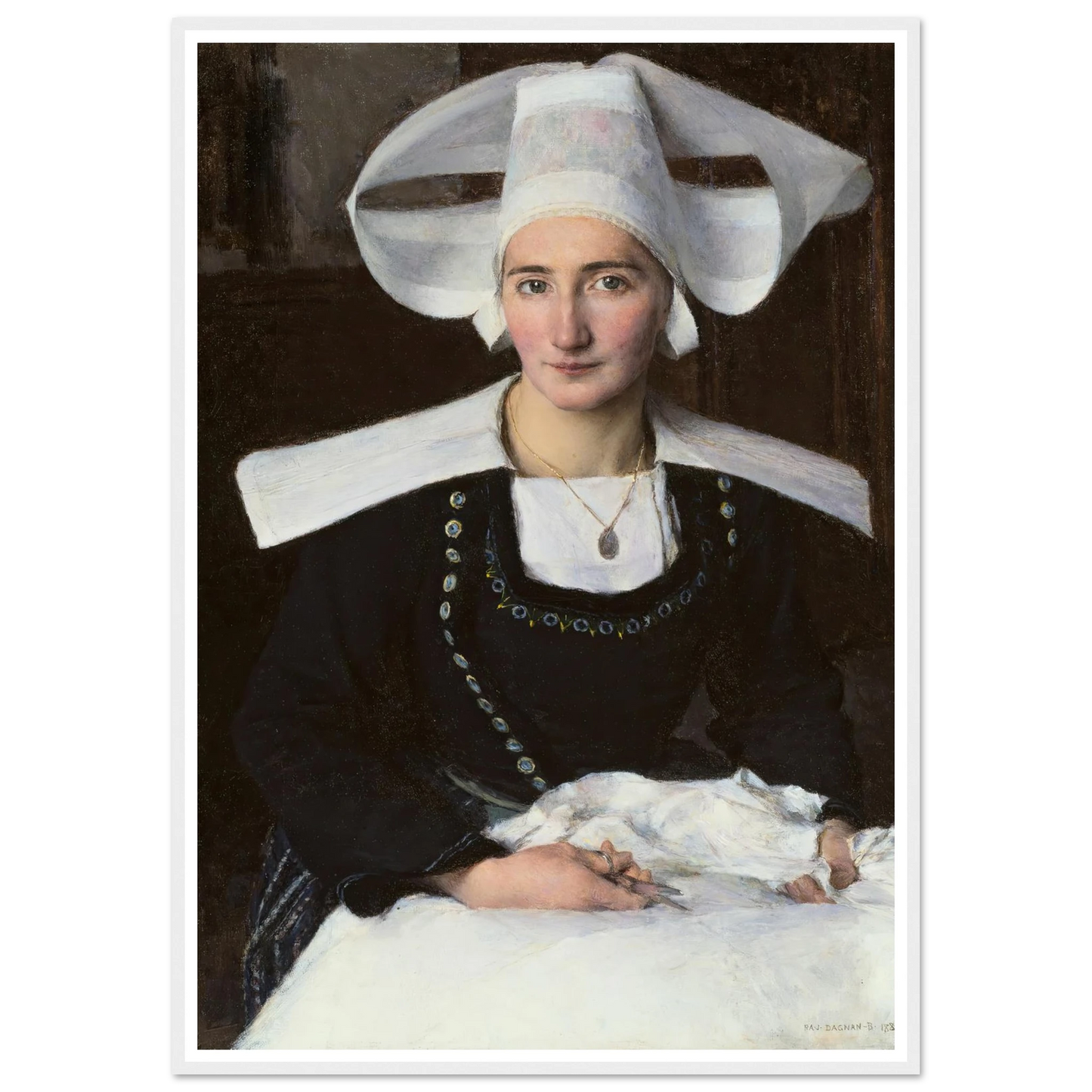 Woman from Brittany (1886) Art Print | Pascal Adolphe Jean Dagnan Bouveret-Quipham Collections