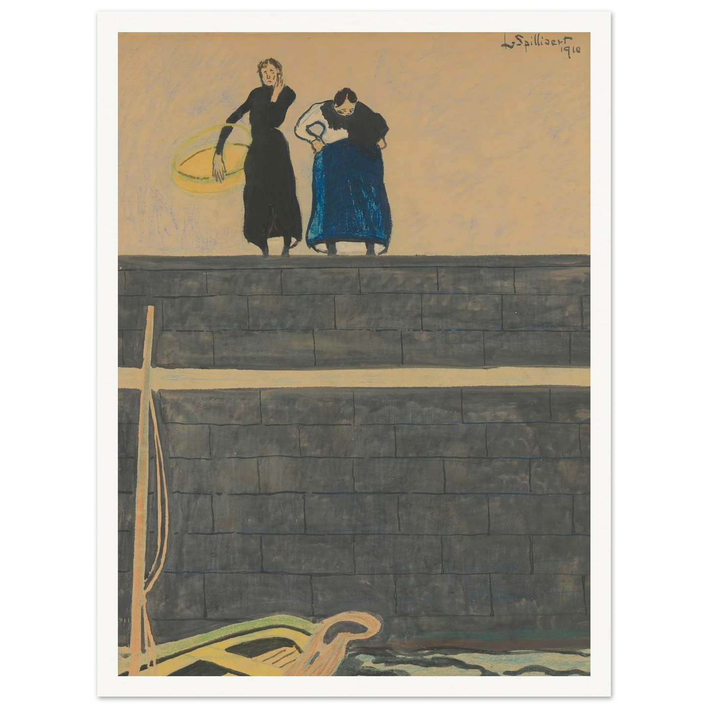 Vissersvrouwen op de kaai (1910) Art Print | Leon Spilliaert-Quipham Collections