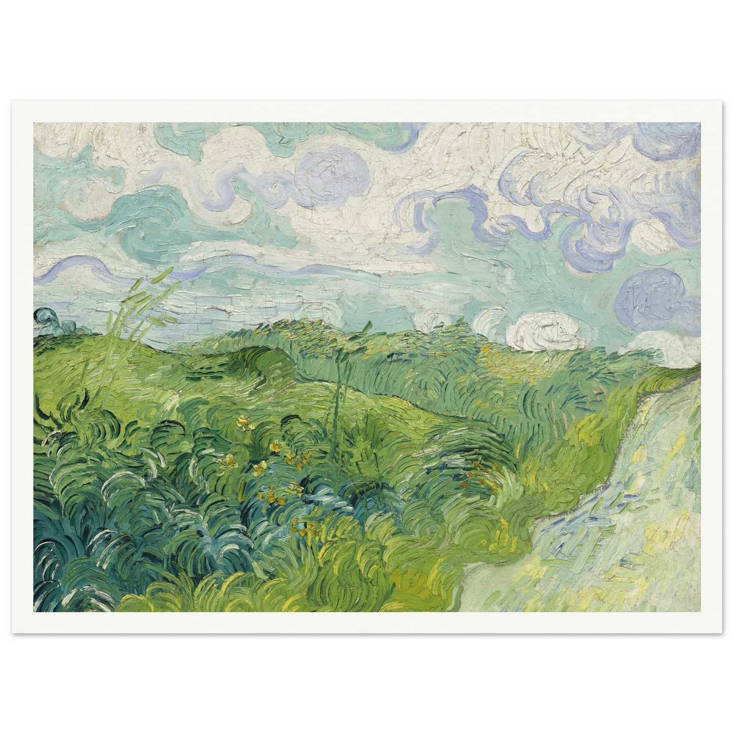 Green Wheat Fields, Auvers (1890) Art Print | Vincent van Gogh-Quipham Collections