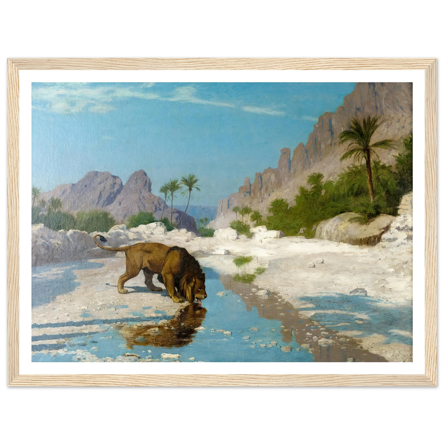 Lion in the Desert (circa 1885) Art Print | Jean Leon Gerome-Quipham Collections