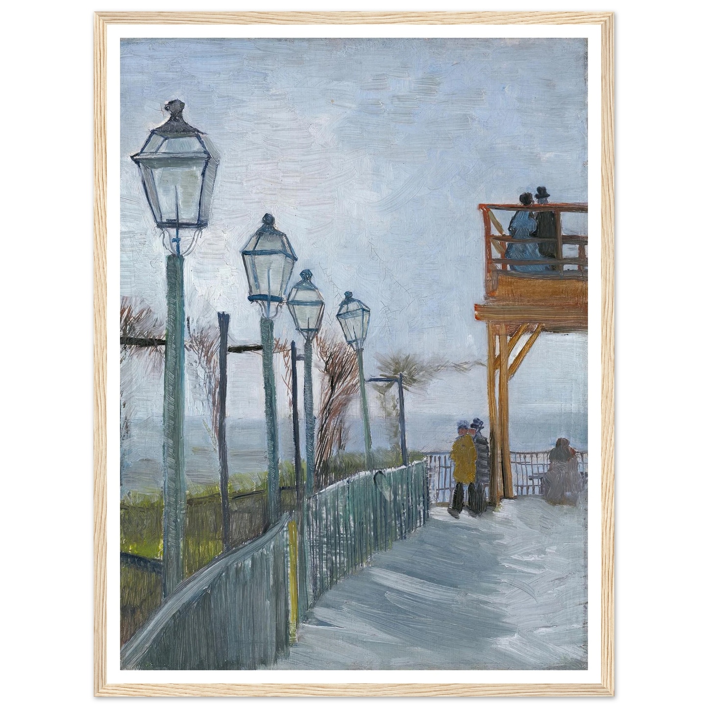 Terrace and Observation Deck at the Moulin de Blute-Fin, Montmartre (early 1887) Art Print | Vincent van Gogh-Quipham Collections