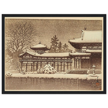 Hoodo no bosetsu (Evening snow at Phoenix Hall) (1951) Art Print | Kawase Hasui-Quipham Collections