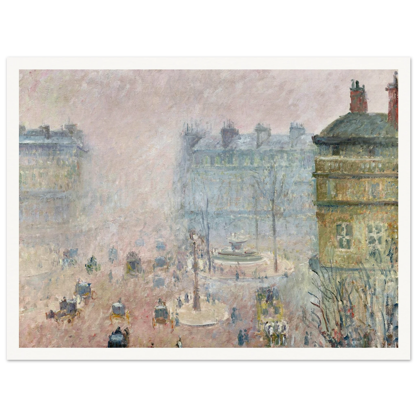 Place du Theatre Francais,Fog Effect (1897) Art Print | Camille Pissarro-Quipham Collections