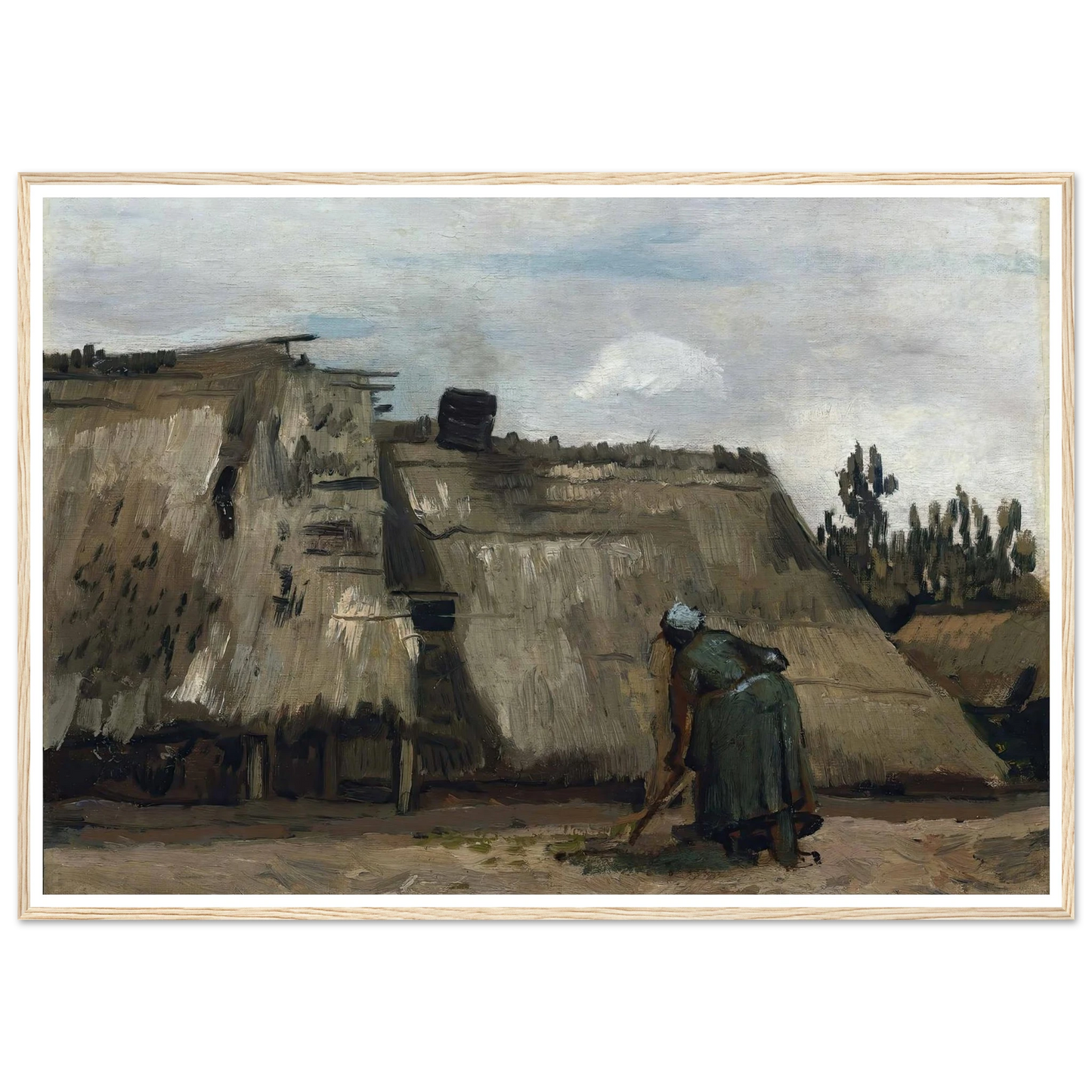 A Peasant Woman Digging in Front of Her Cottage (c. 1885) Art Print | Vincent van Gogh-Quipham Collections