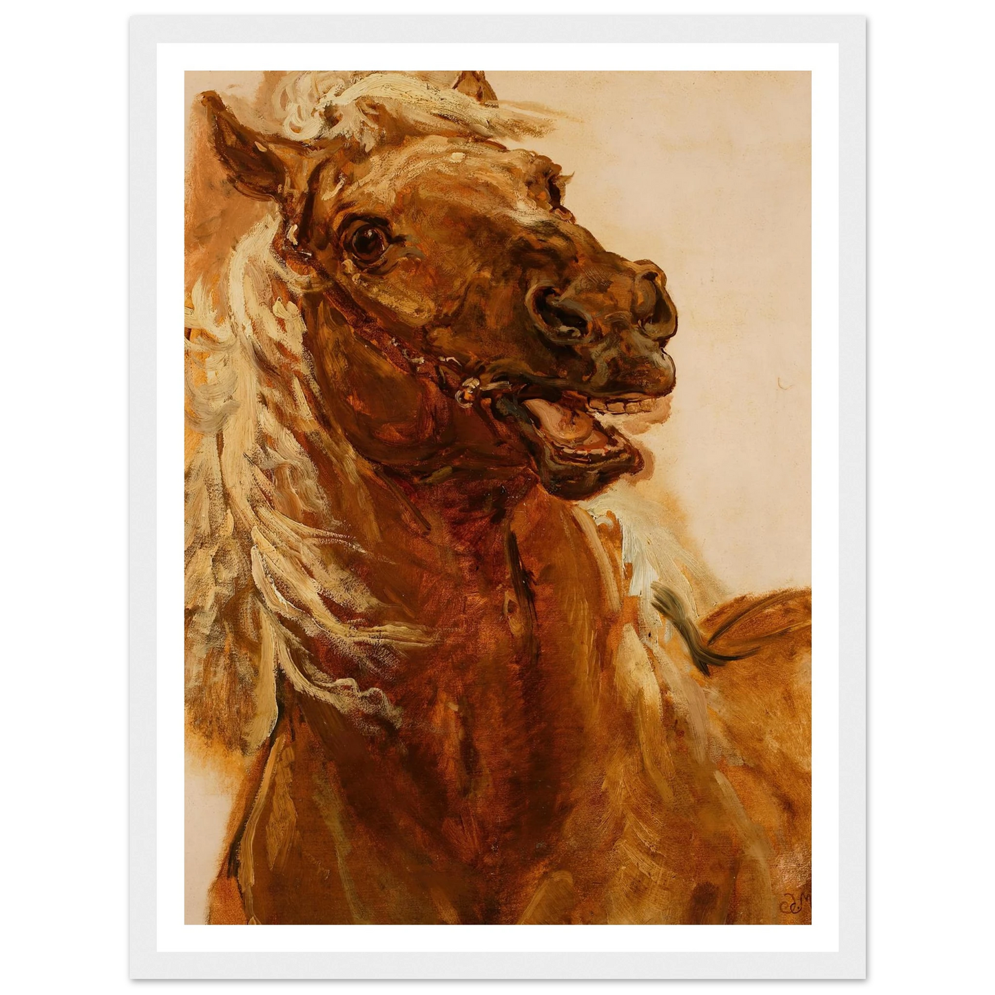 Sketch of horse’s head for the painting “Zamoyski at Byczyna” (1883) Art Print | Jan Matejko-Quipham Collections
