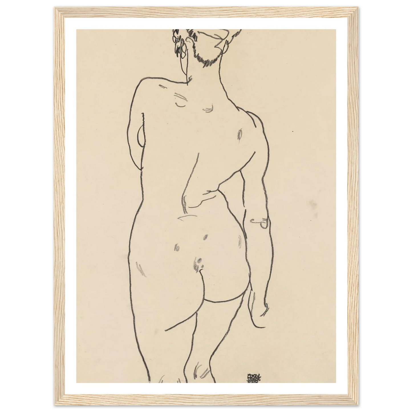 Weiblicher Rückenakt (1998) Art Print | Egon Schiele-Quipham Collections