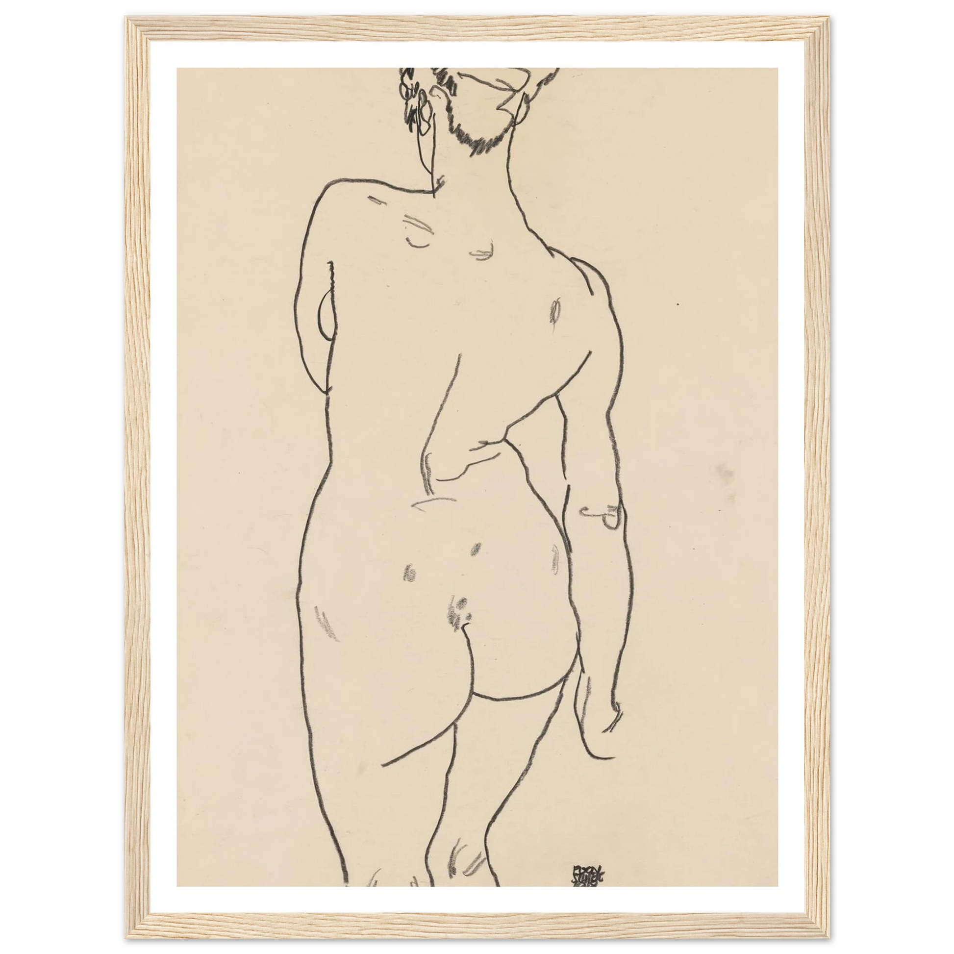 Weiblicher Rückenakt (1998) Art Print | Egon Schiele-Quipham Collections