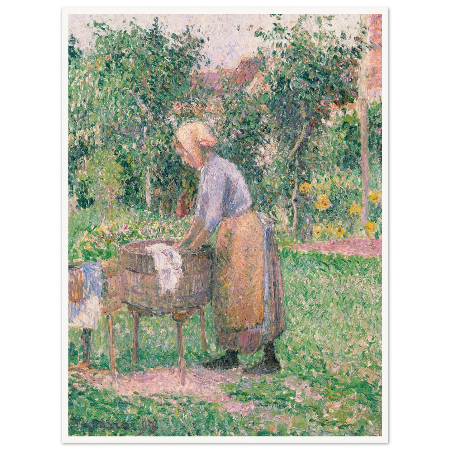 A Washerwoman at Éragny (1893) Art Print | Camille Pissarro-Quipham Collections