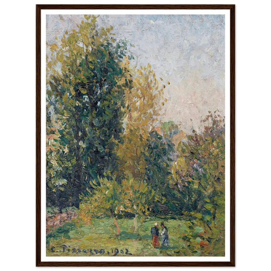Paysage Avec Deux Personnages, Éragny, Automne (1902) Art Print | Camille Pissarro-Quipham Collections