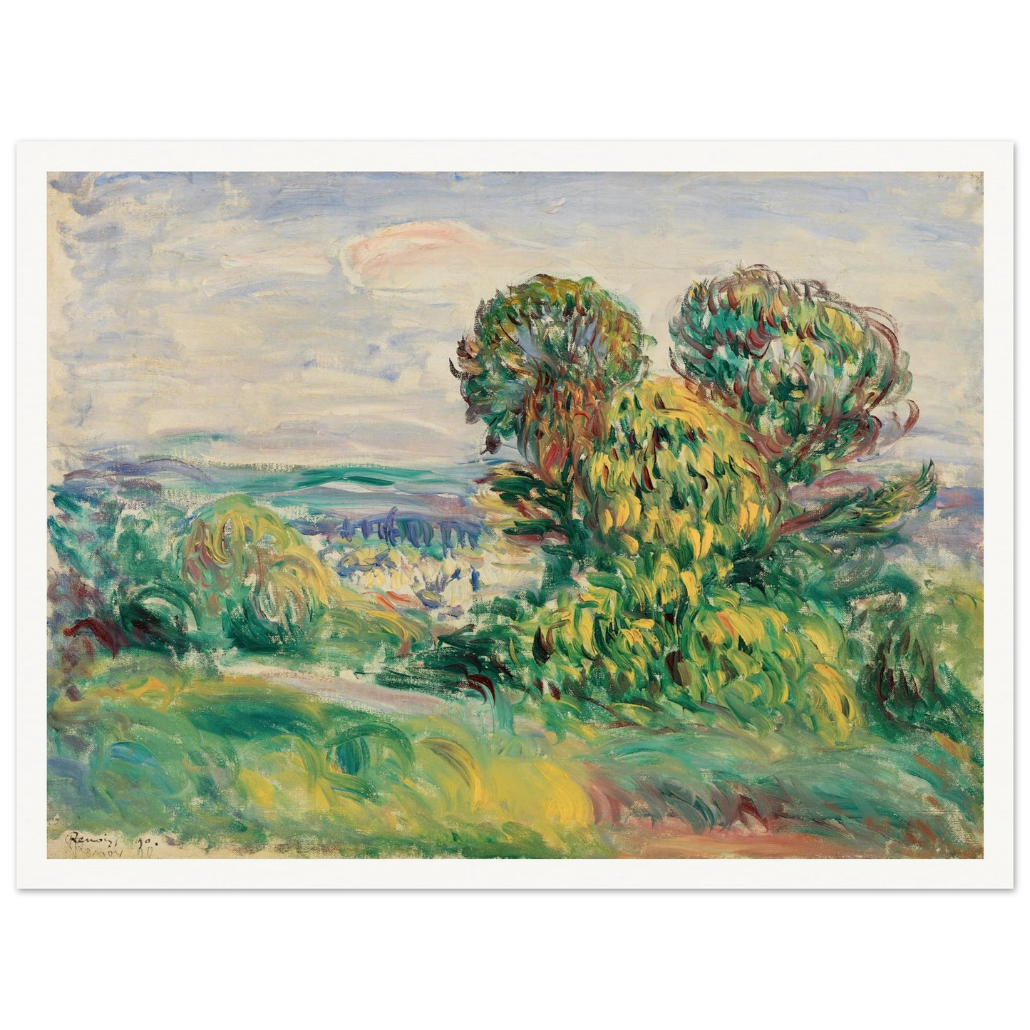 Landscape (1890) Art Print | Pierre Auguste Renoir-Quipham Collections