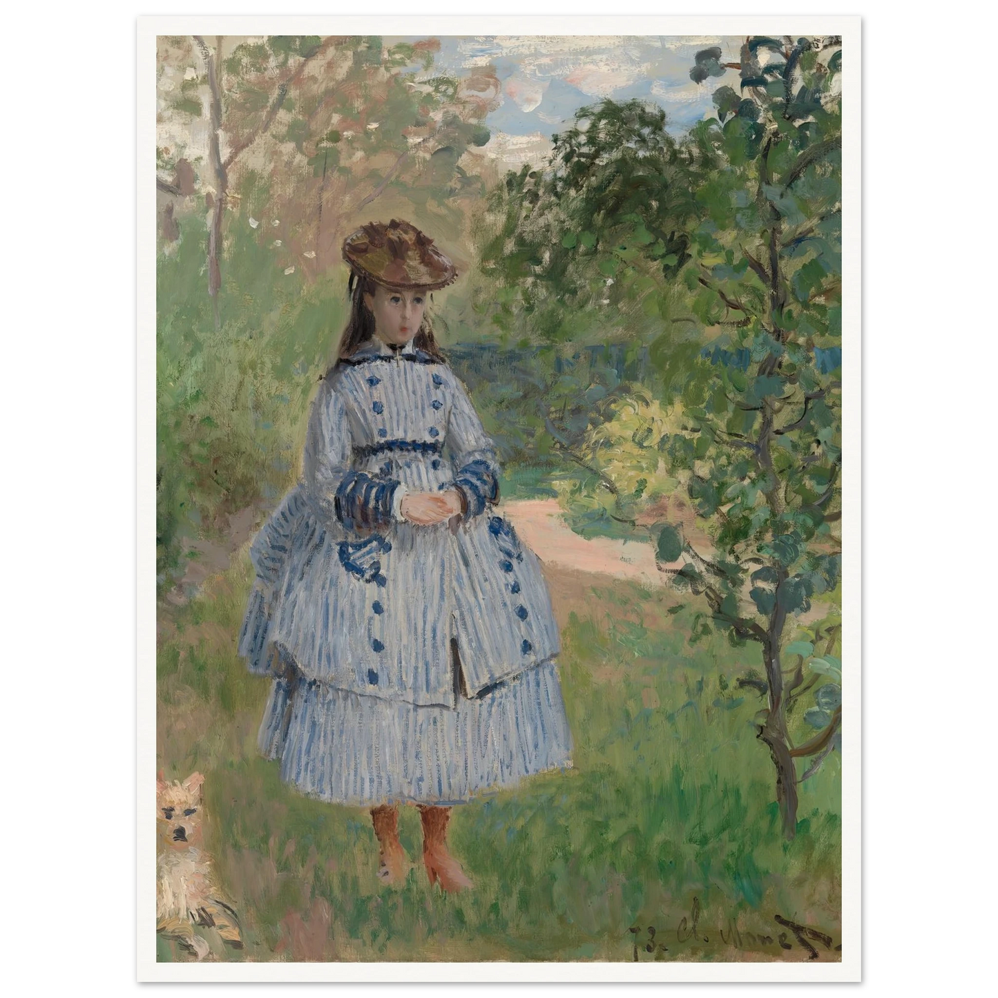 Girl with Dog (1873) Art Print | Claude Monet-Quipham Collections